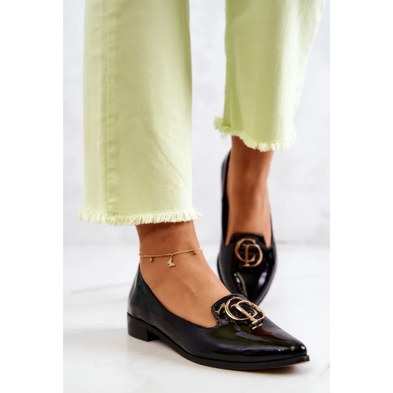 Dames gelakte loafers Lordsy Nicole 2712/035 zwart