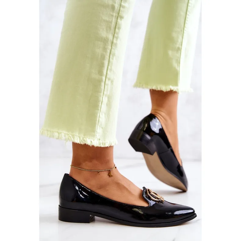Dames gelakte loafers Lordsy Nicole 2712/035 zwart
