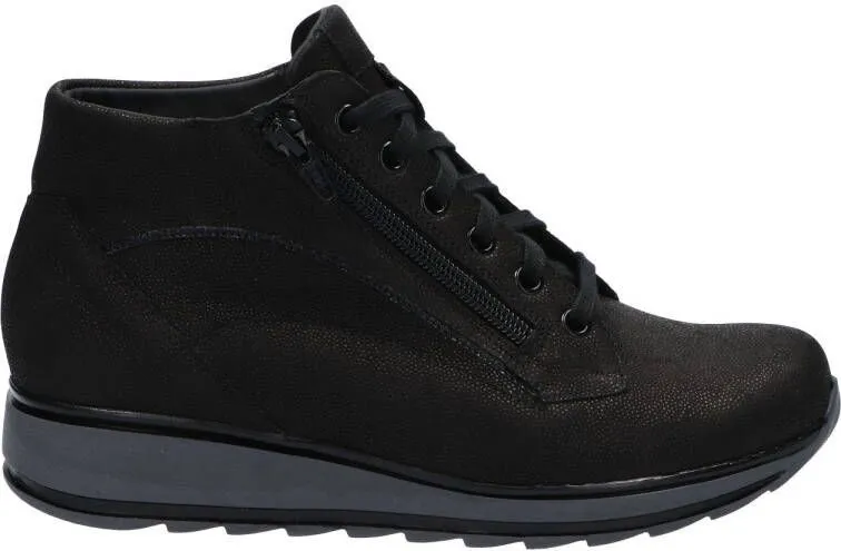 Durea Zwarte Veterschoenen Wijdte H