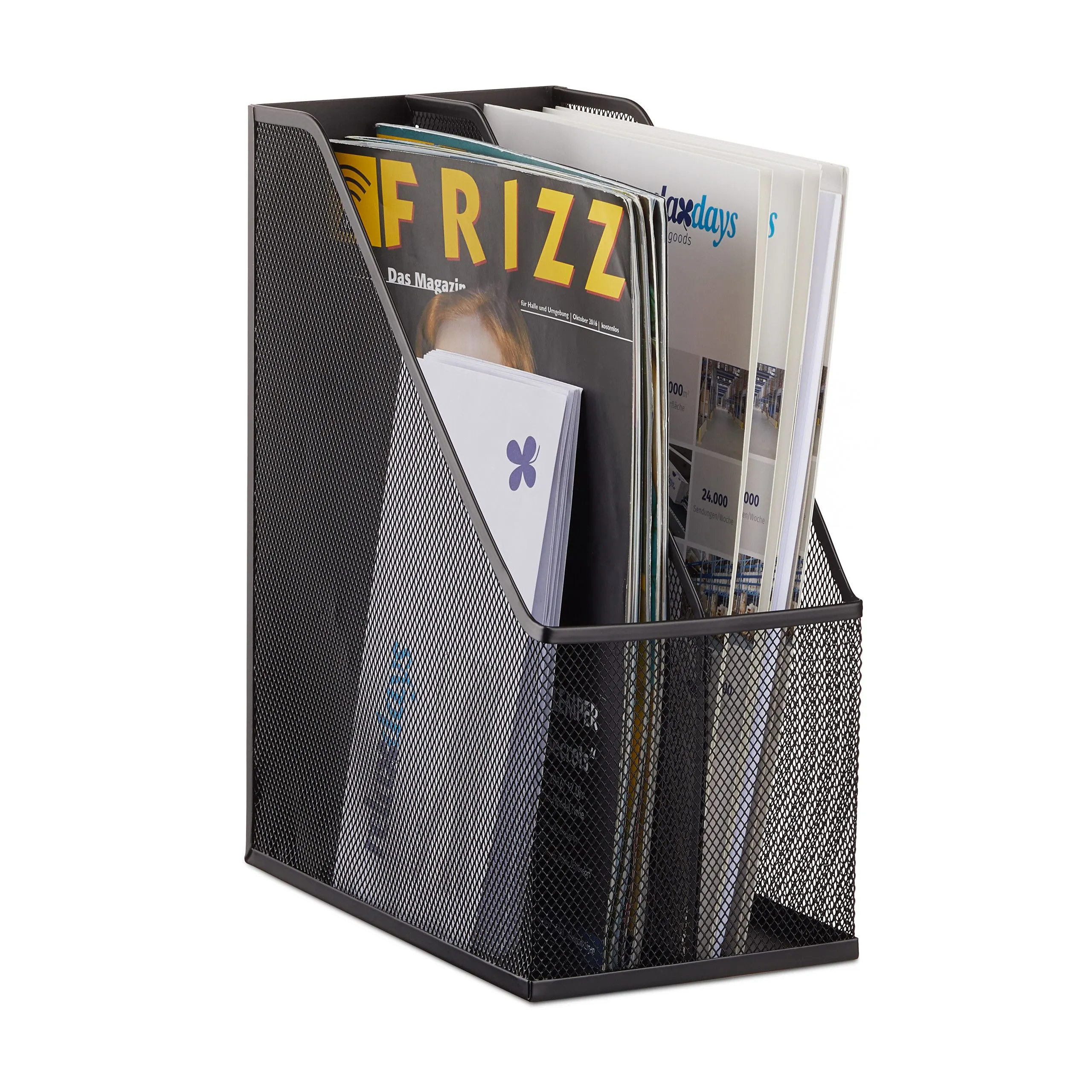 Tijdschriftenhouder met 2 vakken